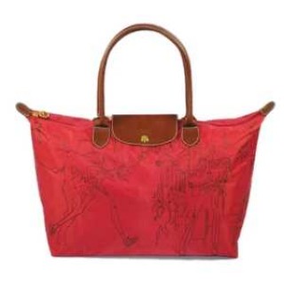 Sacs A Main Longchamp pas cher en lignes Pliage Embroidered Rouge